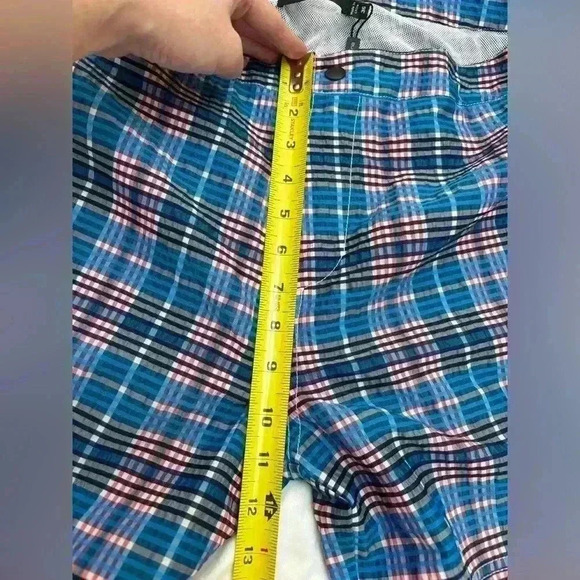 Bugatchi NEW Men’s Red White and Blue Plaid Textured Lightweight Swim Trunks - Picture 13 of 13